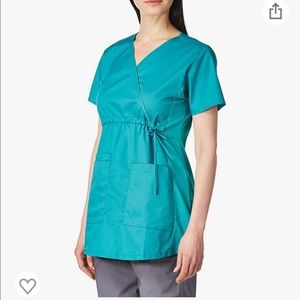 Teal Wonderwink Maternity Scrub Top